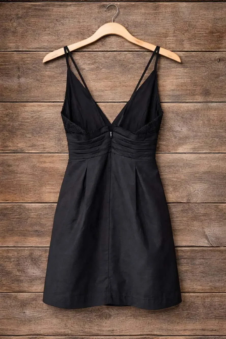 NWT Free People We Go Together Beaded Mini Dress in Black Size 10